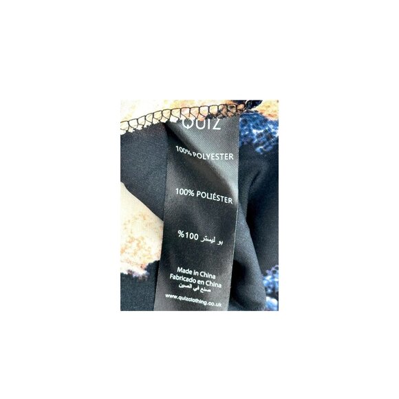 Quiz Women Floral Maxi Slip Dress With Cowl Neck Navy/Beige Size 10 NWT - Picture 7 of 8